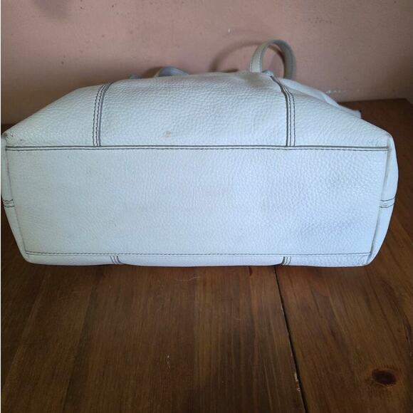 Fossil Jenna Tote Shoulder Bag White Pebble Leather  Large In Size Super Nice! - Picture 5 of 11